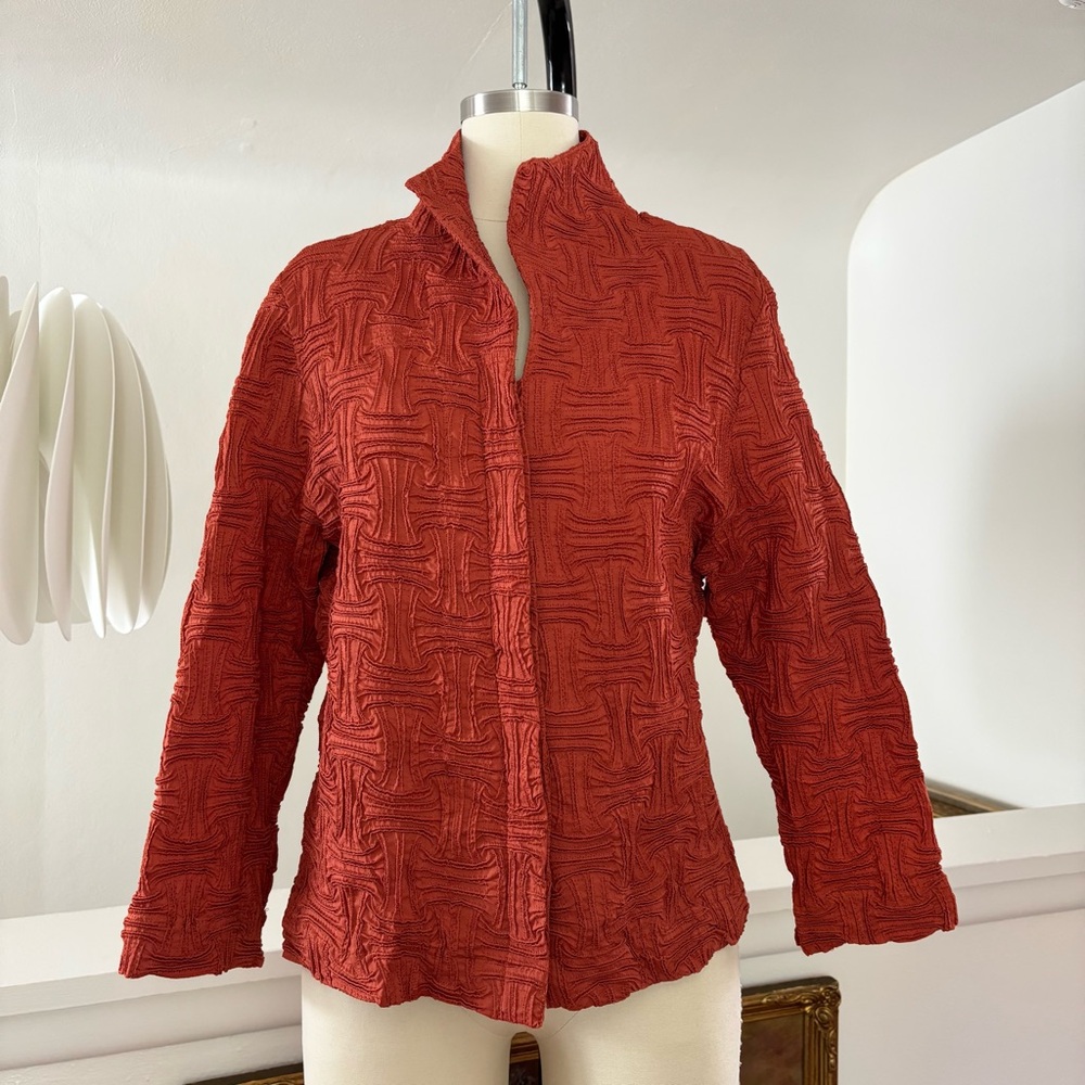 Women's burnt orangeTextured top